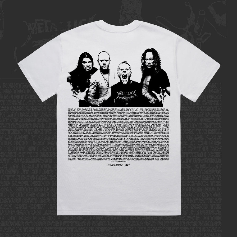 Image of Metallica Discography T-shirt by Masacio