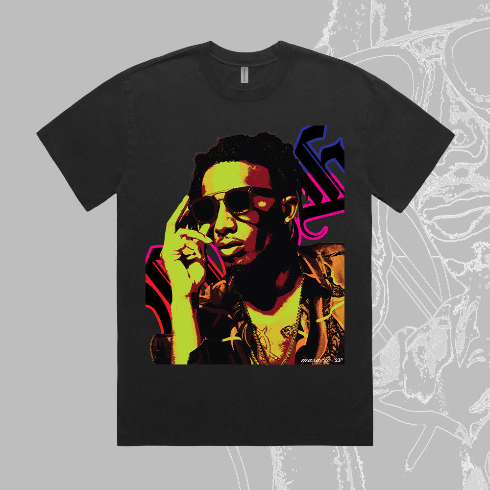 Image of Playboy Carti Weh Round-neck Tee in Black by Masacio