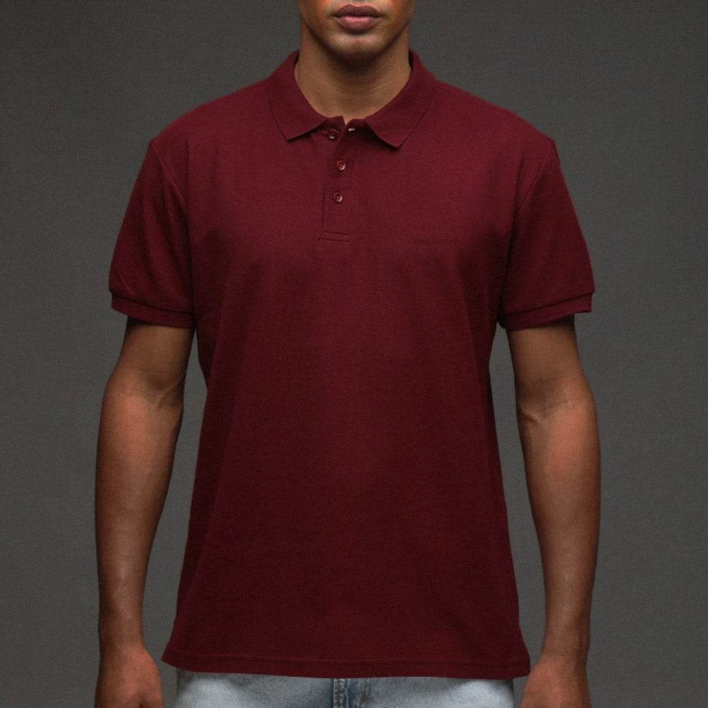 BASICS - SIGNATURE POLO MAROON