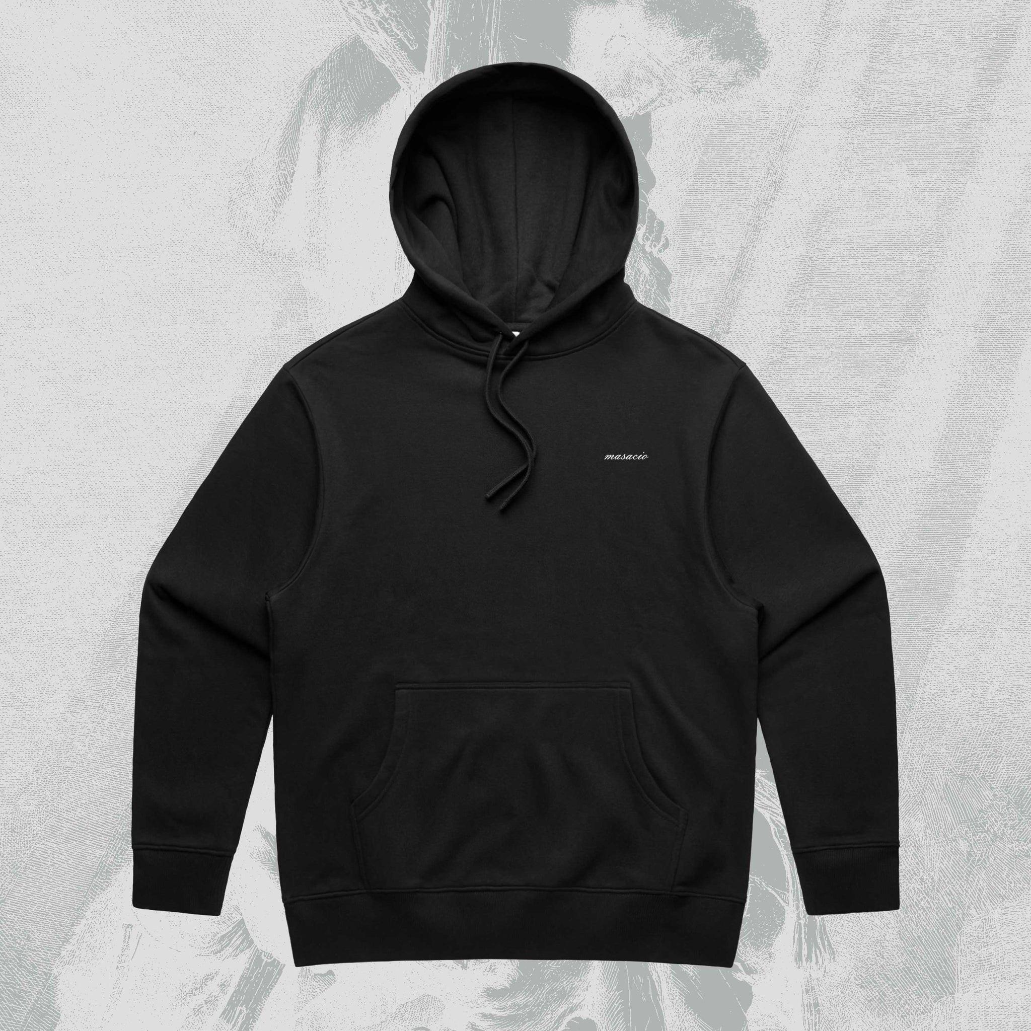 Masacio_Black Oversized hoodie with picture of Descent