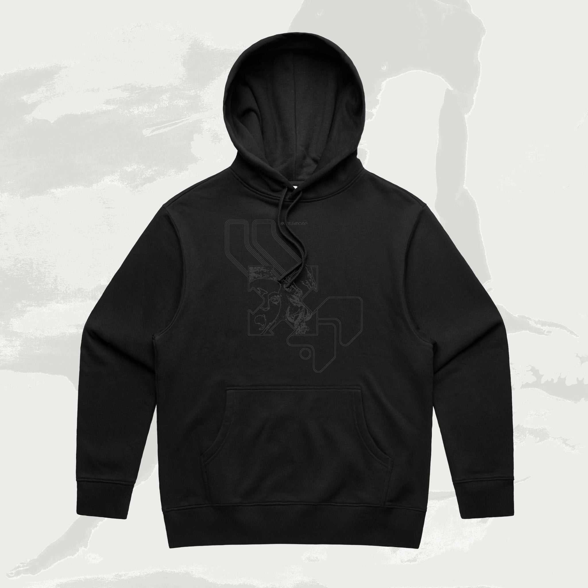 Masacio_Black Oversized Hoodie with picture of Medusa