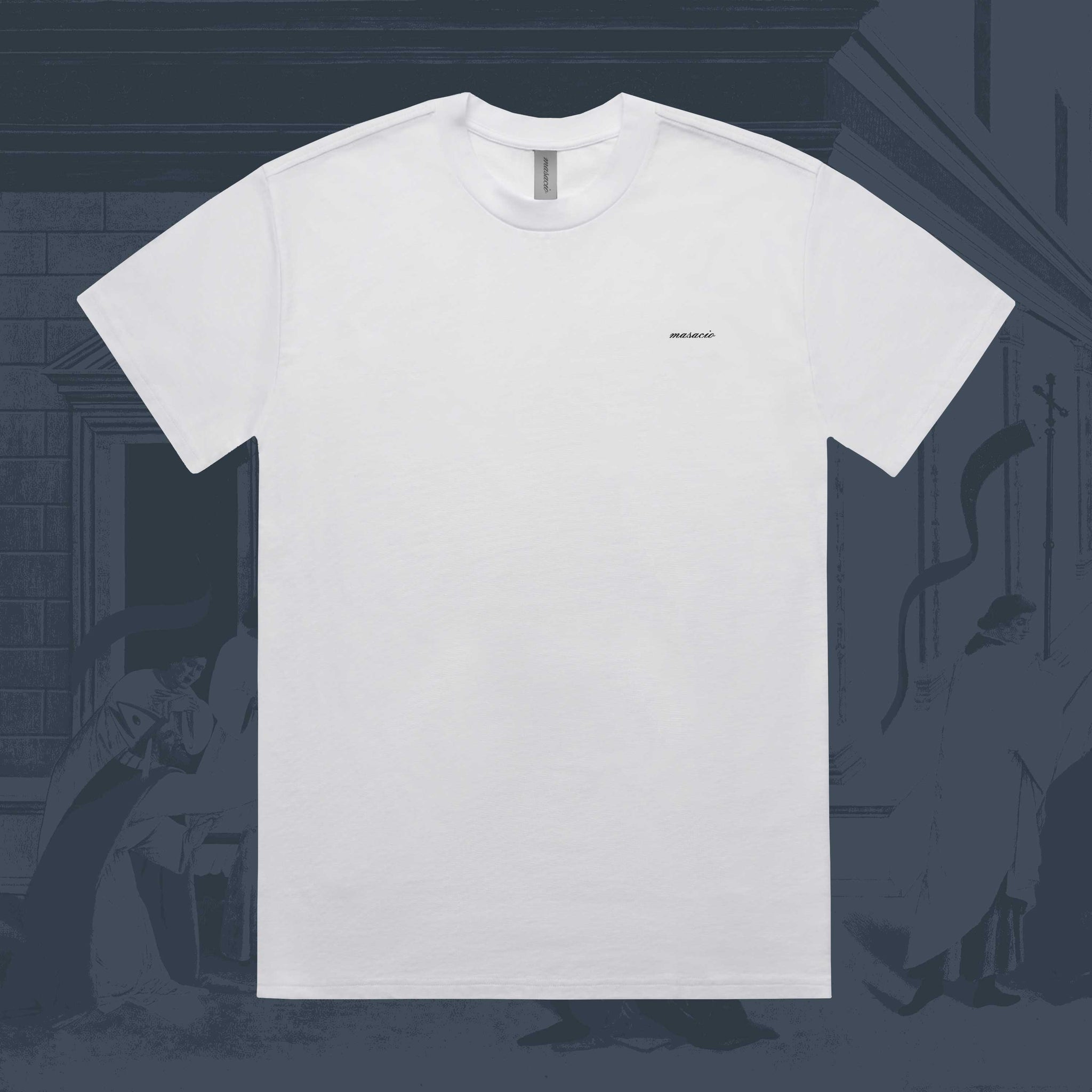 Masacio_White Oversized T-shirt with picture of David