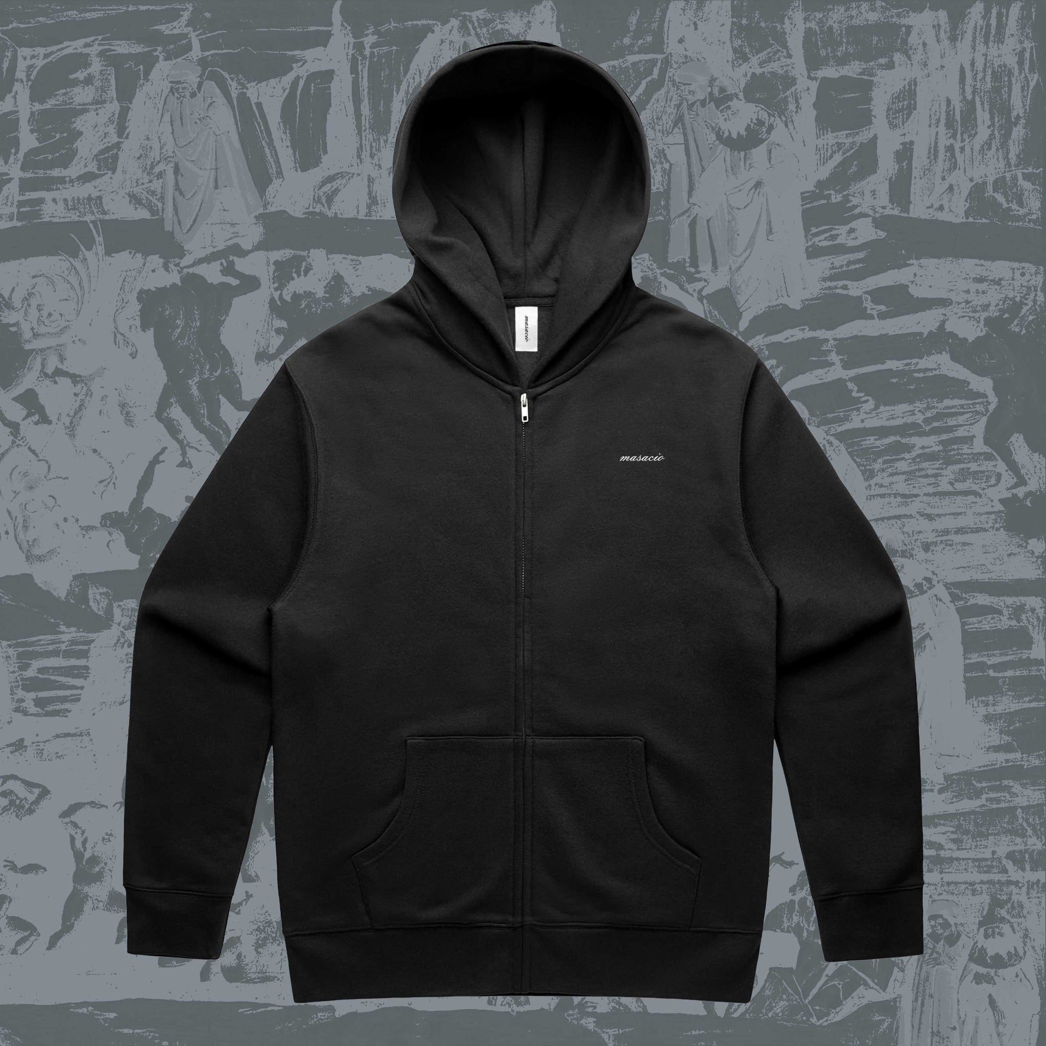 Masacio_Black Zip up Hoodie