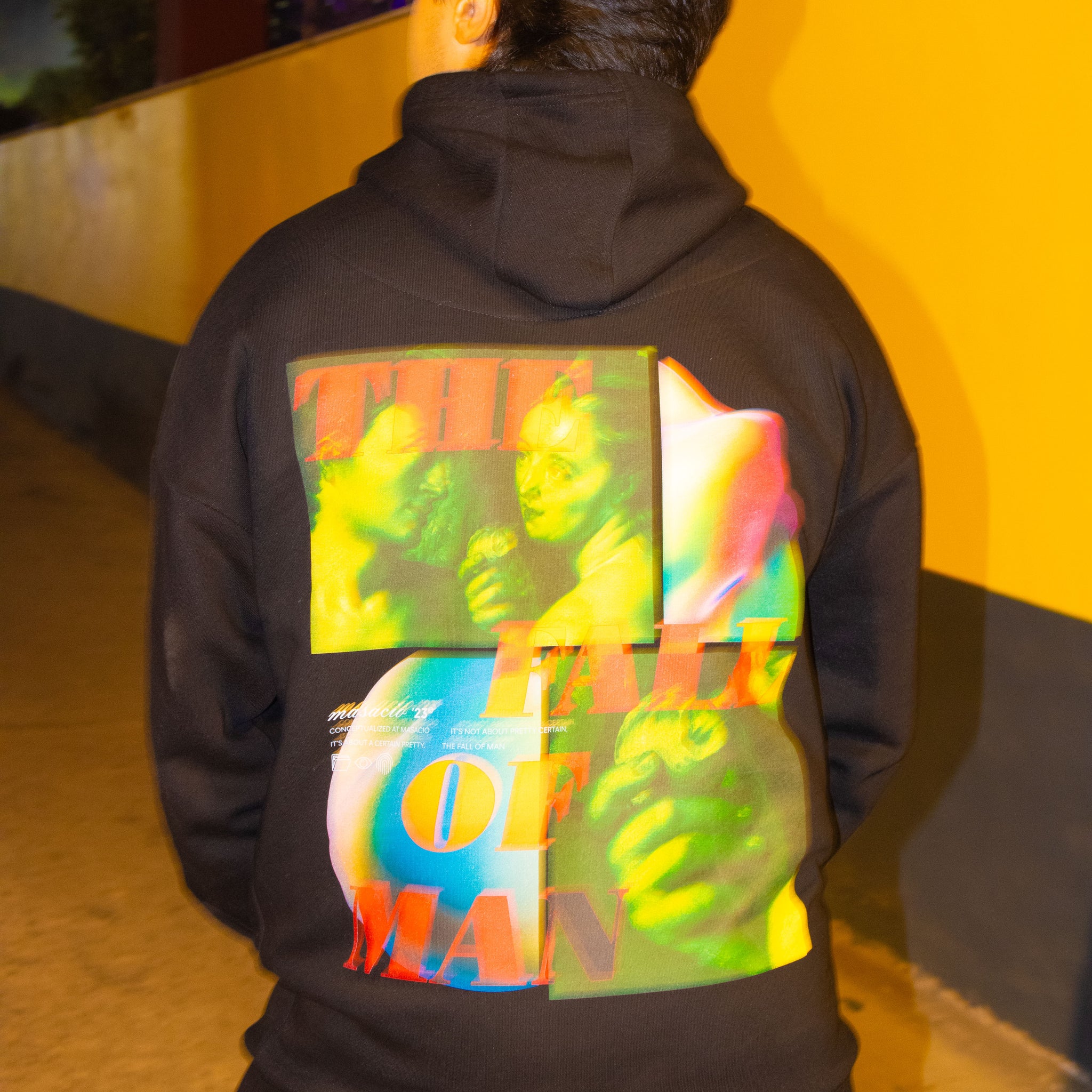 Masacio_Black Oversized Hoodie with picture of The Fall of Man